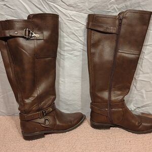 JustFab Dark Brown Heeled Boots